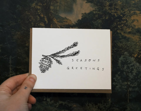 Pine Cone Holiday Greeting Card