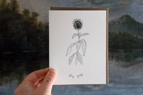 Stay Gold Sunflower Greeting Card